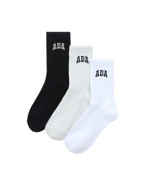 Adanola 3 Pack ADA Socks Vita Svarta Svarta Grädde Ljusgrå Svarta | 08945-QZEA