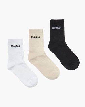 Adanola 3 Pack Socks Vita Grädde Svarta | 52471-IYFO