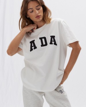 Adanola ADA Korta Sleeve Oversized T-shirt Vita | 62147-NVMK
