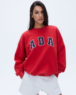 Adanola ADA Oversized Sweatshirt Röda | 08513-WBRS