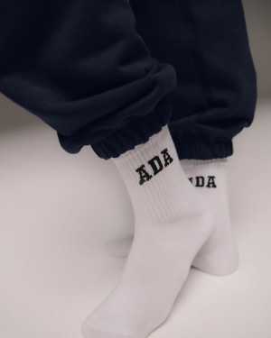 Adanola ADA Socks Vita Svarta | 13209-IVKD