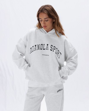 Adanola AS Oversized Hoodie Ljusgrå | 56239-CFRQ