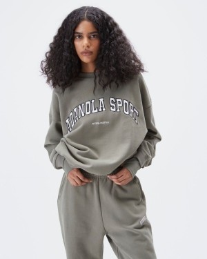 Adanola AS Oversized Sweatshirt Olivgröna Gröna | 68294-NDUR