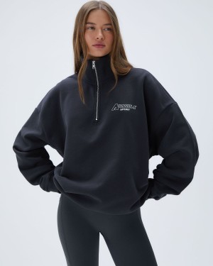 Adanola A Oversized Funnel Neck Zip Sweatshirt Mörkgrå | 50746-KHYG