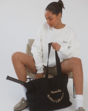 Adanola Active Lifestyle Tote Bag Svarta Beige | 70569-DMVP