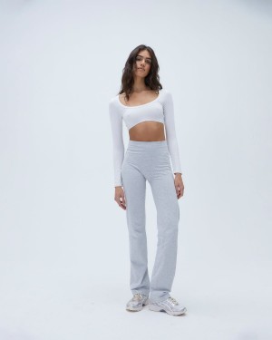 Adanola Cotton Yoga Pant Grå | 40135-AWIC