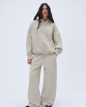 Adanola Distressed Varsity Straight Leg Sweatpants Grå | 59480-IPKN