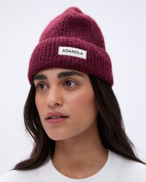 Adanola Knit Beanie Mörkrosa | 89210-PBSY