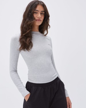 Adanola Long Sleeve Top Grå | 61320-PIGV