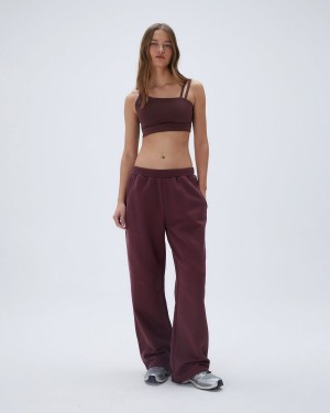 Adanola Low Rise Straight Leg Sweatpants Vinröda | 98641-COZM