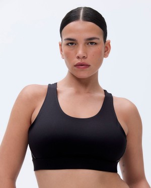 Adanola Mesh Open Back Bra Svarta | 02193-SCIT