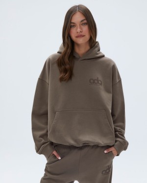 Adanola Performance Oversized Hoodie Bruna | 95048-UKAH