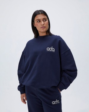 Adanola Performance Oversized Sweatshirt Marinblå Blå | 07493-HAYN