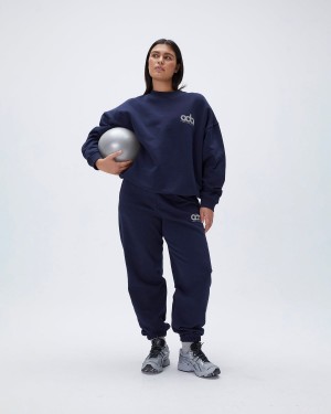 Adanola Performance Sweatpants Marinblå Blå | 56498-UOGF