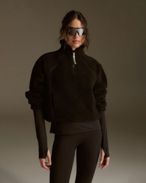 Adanola Quarter Zip Fleece Svarta | 98206-UGHB