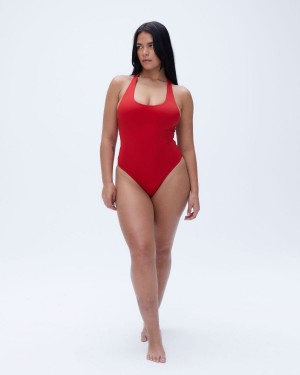 Adanola Racer Back High Leg Swimsuit Röda | 90472-JRDE