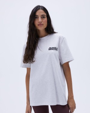 Adanola Retro Sport Short Sleeve Oversized T-shirt Ljusgrå | 34712-CIPH