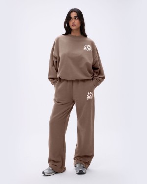 Adanola Retro Straight Leg Sweatpants Bruna Vita | 93580-BXJE
