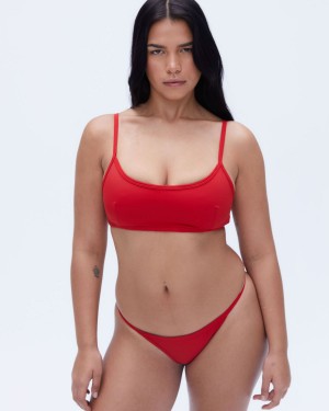 Adanola Scoop Neck Bikini Top Röda | 73921-PNSY