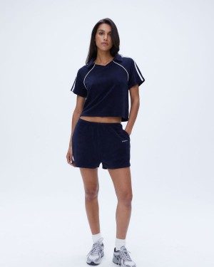 Adanola Terry Contrast Short Marinblå Blå | 53827-EIDQ