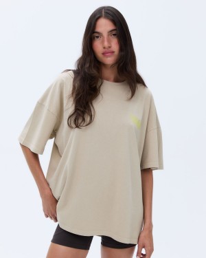 Adanola Trail Washed Short Sleeve Drop Shoulder T-shirt Bruna | 78651-XFRN