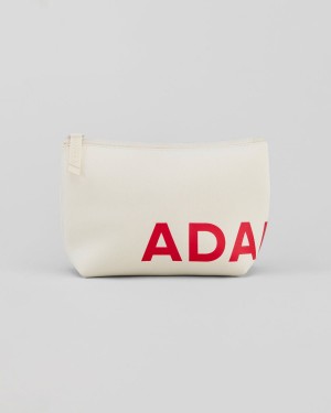 Adanola Travel Pouch Vita Röda | 76213-GFZV