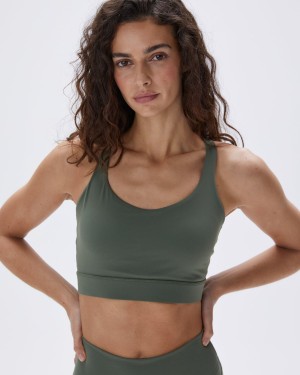 Adanola Ultimate Cross Back Bra Khaki Gröna | 76851-CRMA