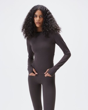 Adanola Ultimate Long Sleeve Top Kaffe | 81275-DMHL