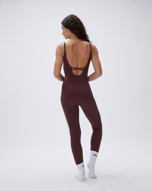 Adanola Ultimate Low Cross Back Unitard Vinröda | 84176-HVIF