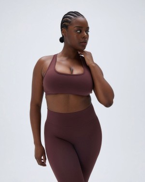 Adanola Ultimate Scoop Neck Racer Back Bra Vinröda | 08312-GONE