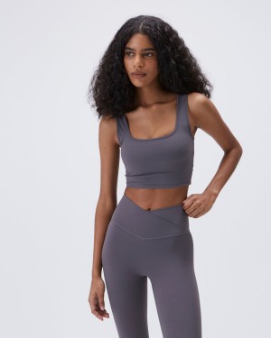 Adanola Ultimate Square Neck Bra Mörkgrå | 34120-NEOI