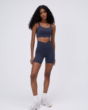 Adanola Ultimate Wrap Over Crop Shorts Blå | 24637-LOBG
