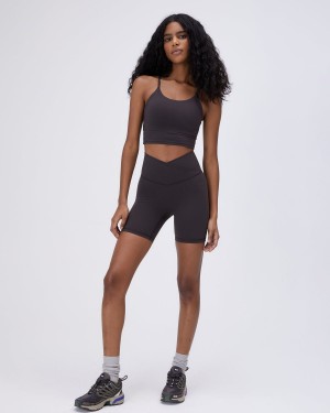 Adanola Ultimate Wrap Over Crop Shorts Kaffe | 32504-PVWX