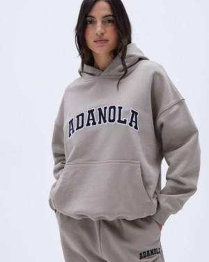 Adanola Varsity Oversized Hoodie Beige | 98654-RNFP