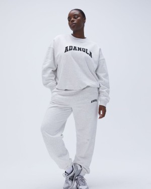 Adanola Varsity Sweatpants Ljusgrå Svarta | 79085-JLDI