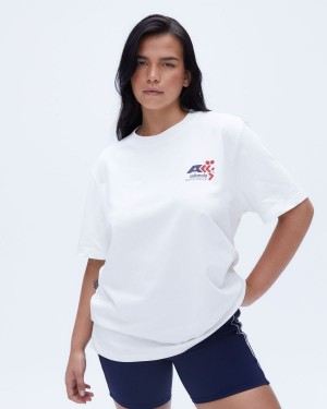 Adanola Vintage Sports Short Sleeve Oversized T-shirt Vita | 92567-ULRP