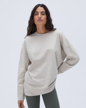 Adanola Washed Long Sleeve Drop Shoulder T-shirt Grå | 34197-OAPD